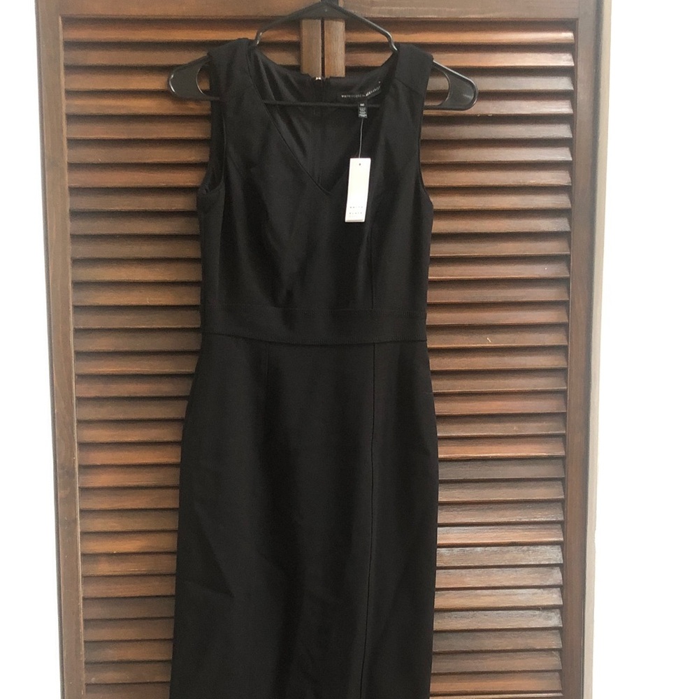 White House Black Market Black Sleeveless Sheath Dress